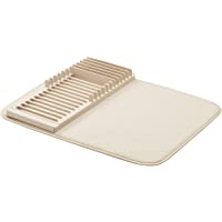 AmazonBasics - Estantería de plástico de secado con esterilla- 41x46cm - 16x18&quot-- color lino- con 2 esterillas